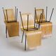 Set of 6 bent plywood chairs, 1950