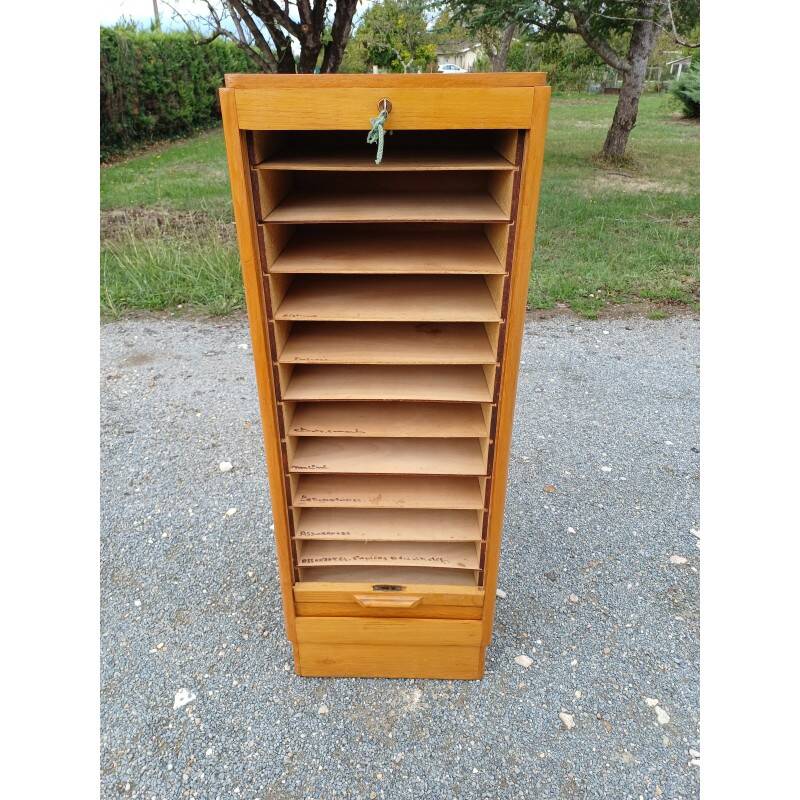 70s wooden curtain cabinet