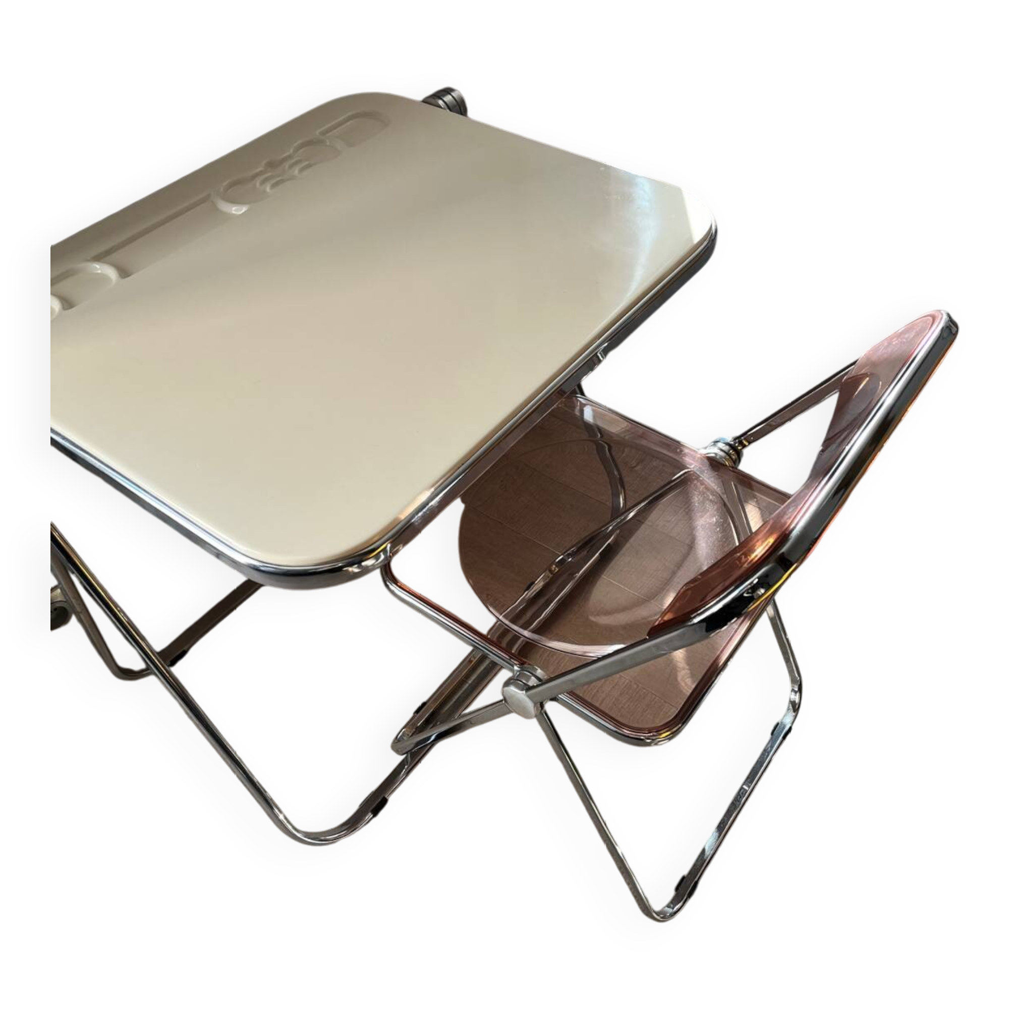 Bureau Platone / Chaise Plia Giancarlo Piretti Anonima Castelli