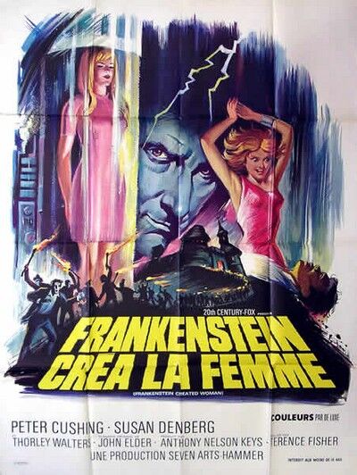 Original film poster of 1967.Frankenstein created woman