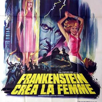 Original film poster of 1967.Frankenstein created woman