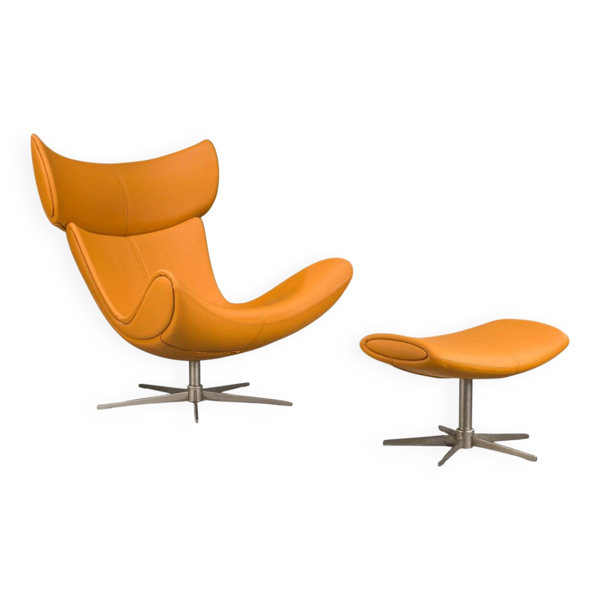Ensemble de fauteuil Imola et repose-pieds attribué à Henrik Pedersen pour BoConcept, années 2000.