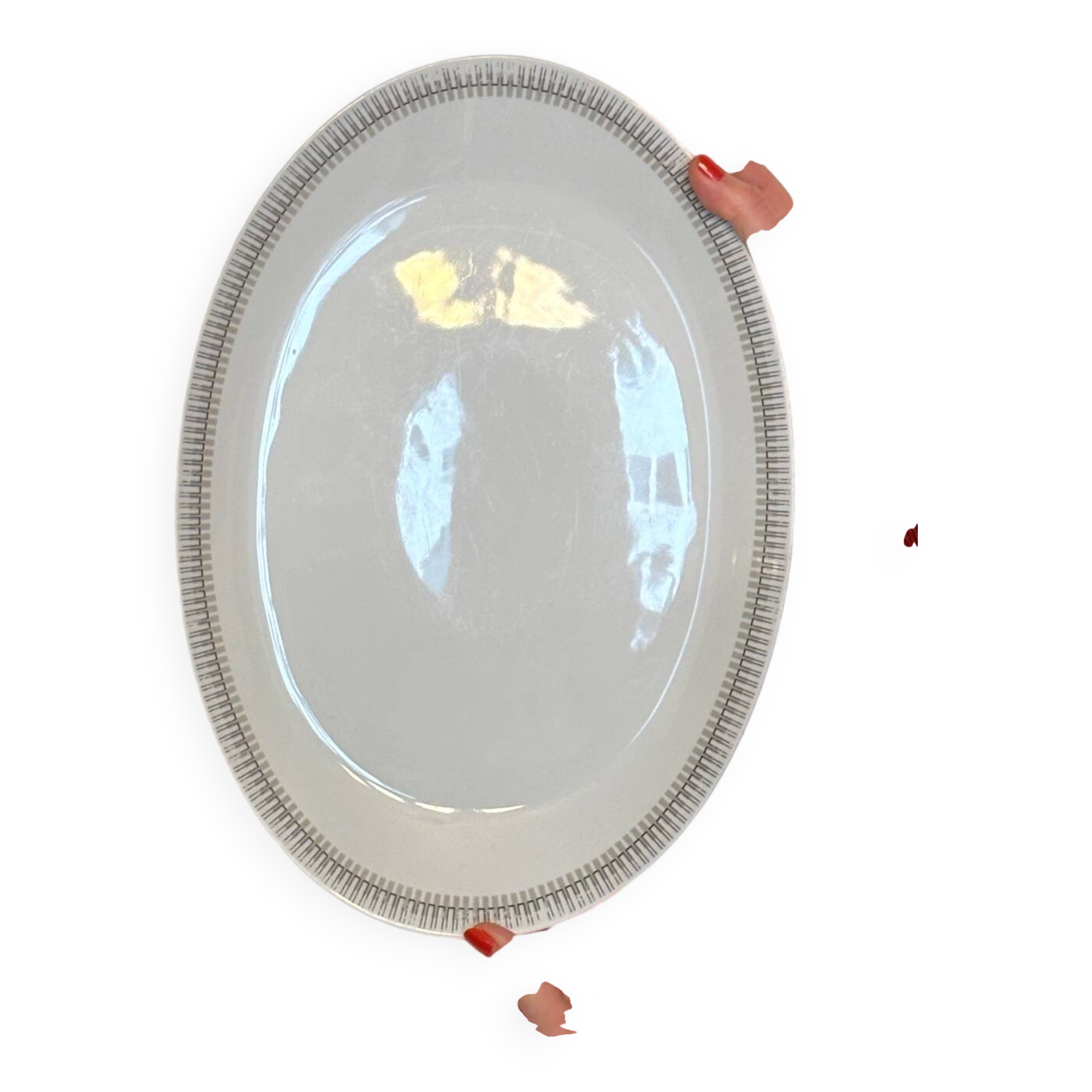 Schonwald glossy white porcelain presentation dish