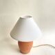 Terracotta lamp, new 2M fabric cable, cotton lampshade
