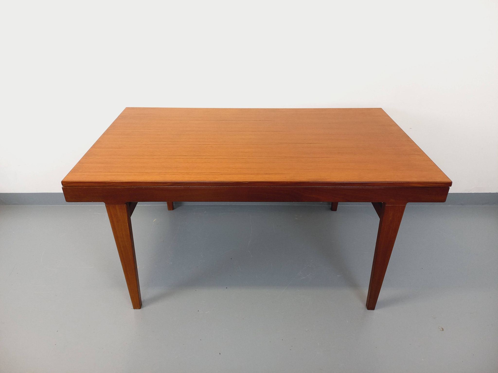 Vintage Scandinavian 50s 60s teak dining table with extension