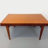 Vintage Scandinavian 50s 60s teak dining table with extension