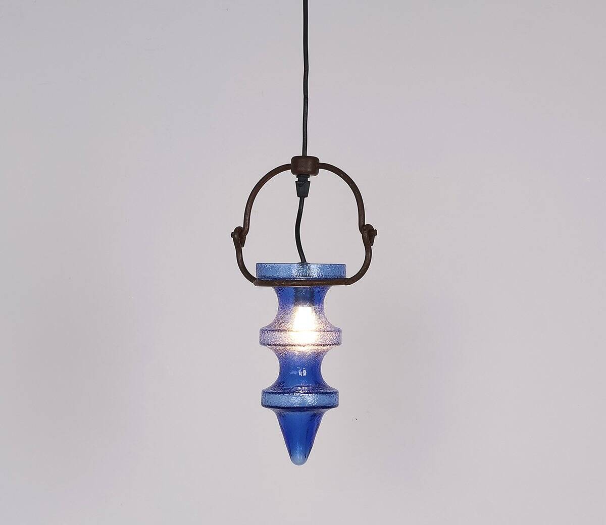 Stalactite blue glass pendant lamp by Nanny Still for Raak, 1960s