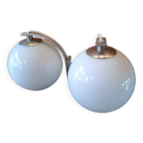 Paire appliques boule blanche