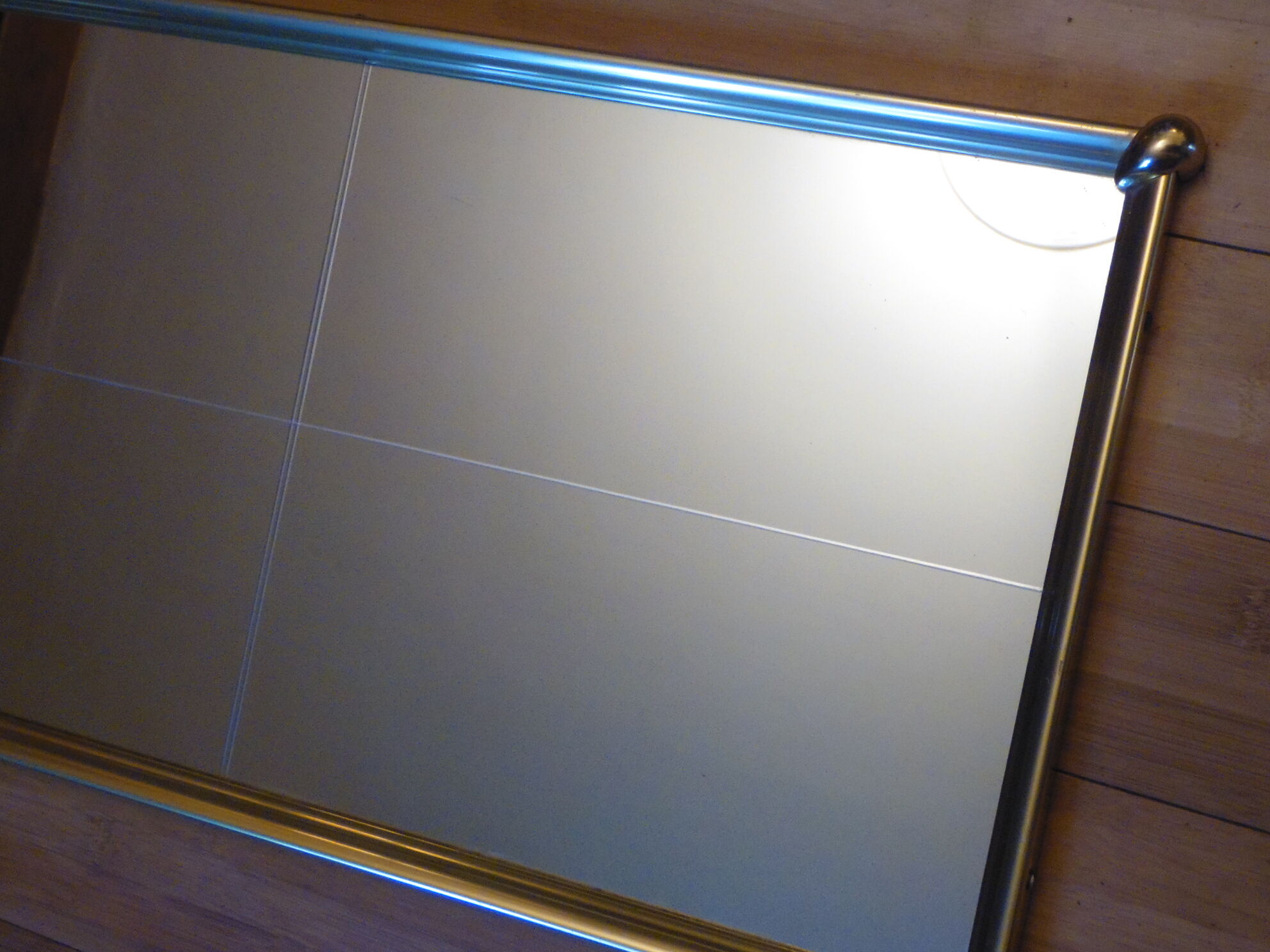 Mirror window, brass metal 31x61cm