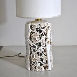 Sculptural table lamp with glazed ceramic structure, 1960s.