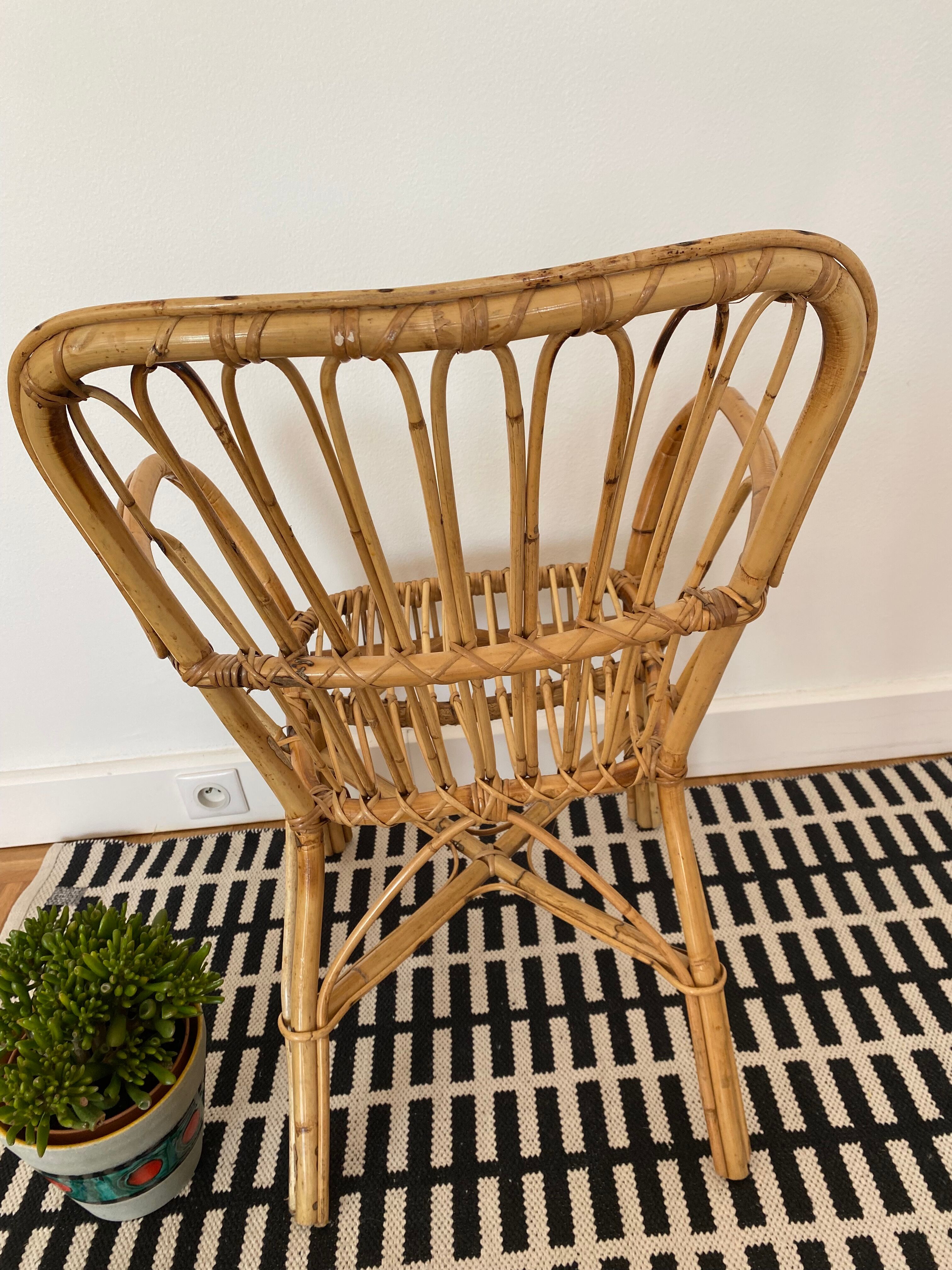 Vintage rattan armchair