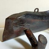 Art-Popular brutalist wall coat holder in solid wood