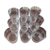 9 verres baptême cristal gravés
