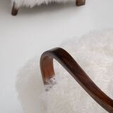 Pair of Art Deco Armchairs in Mongolian Sheepskin, 1950s