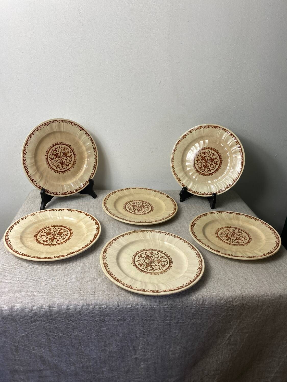 6 Gien ironstone plates