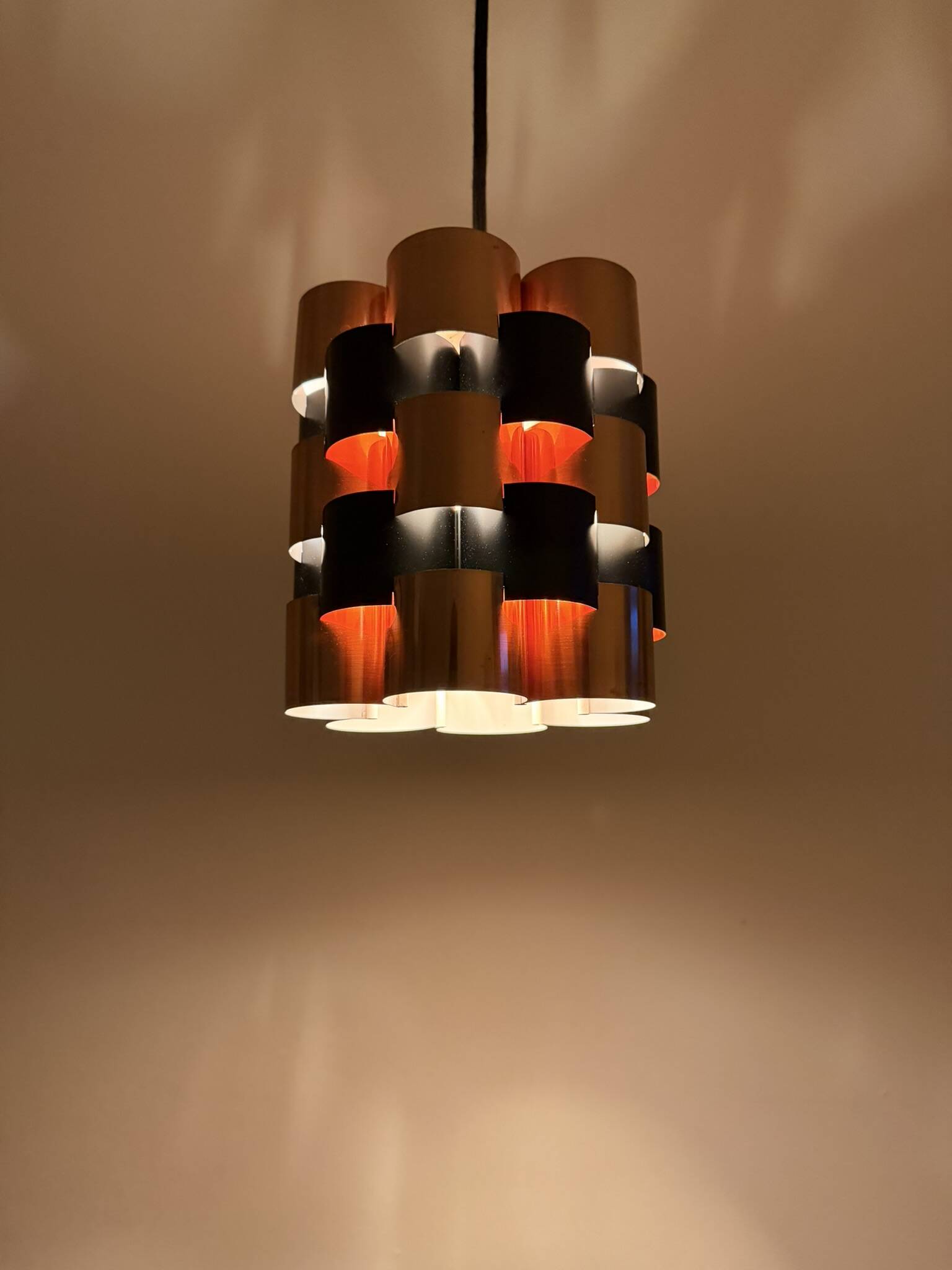 Lampe suspendue en laiton Coronell Elektro vintage de Werner Schou