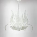 1950's Barovier & Toso Murano Glass and Brass Chandelier