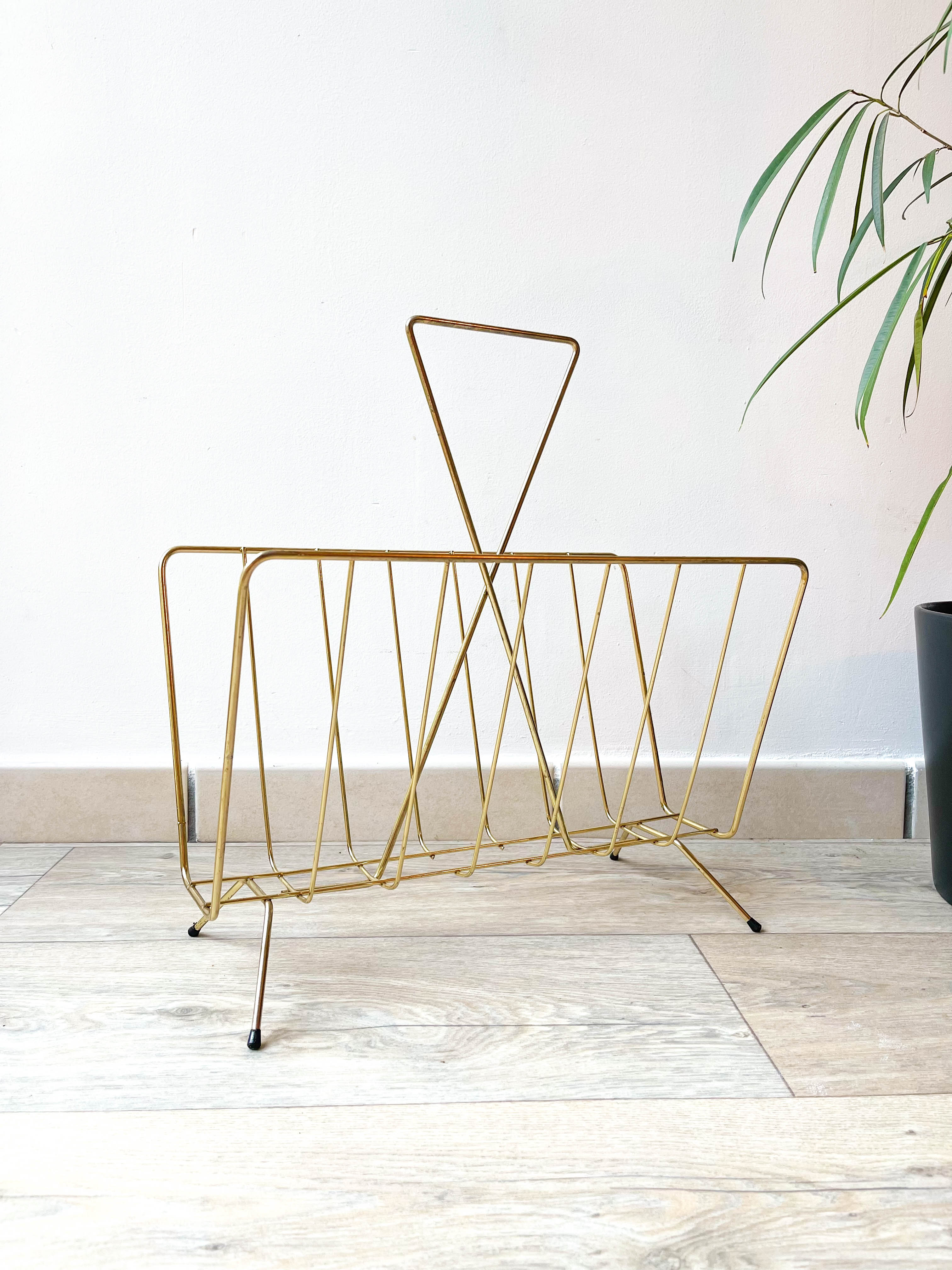 Vintage Art Deco magazine door in gilded brass