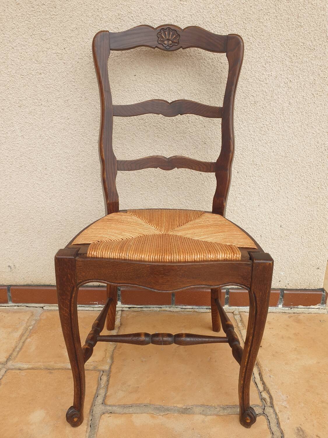 Regency chairs in straw-studded oak
