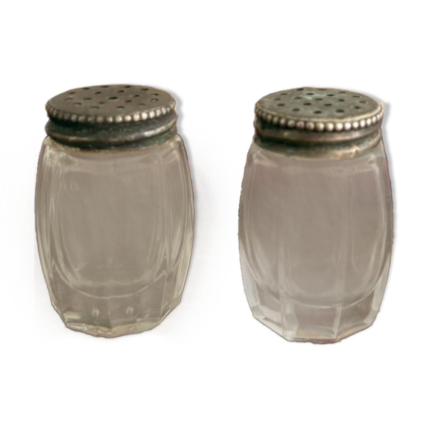 Vintage Salt and Pepper Set, Salt Shaker, Pepper Shaker, Art Deco Case and Bottle