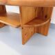 Vintage oval rectangular modernist coffee table in solid pine from the years.