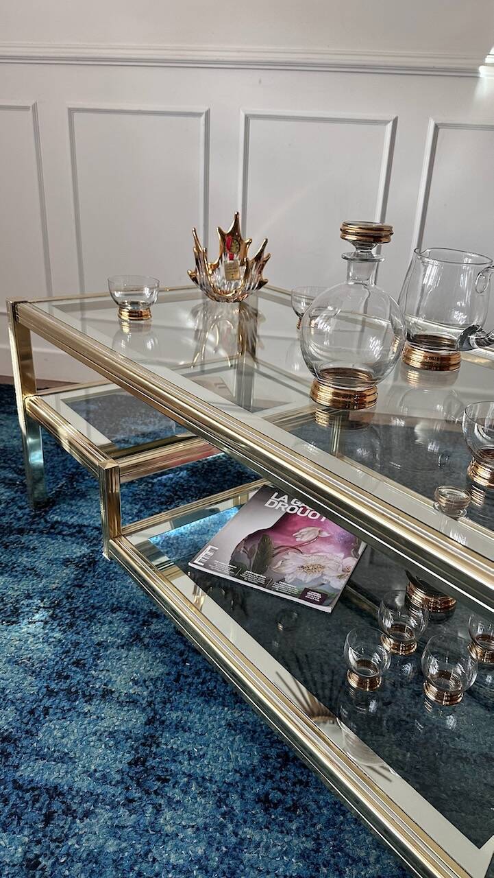Vintage gold and silver coffee table