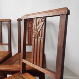 Art Deco chairs in new caned oak