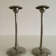 Pair of silver style Deco candlesticks