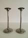 Pair of silver style Deco candlesticks