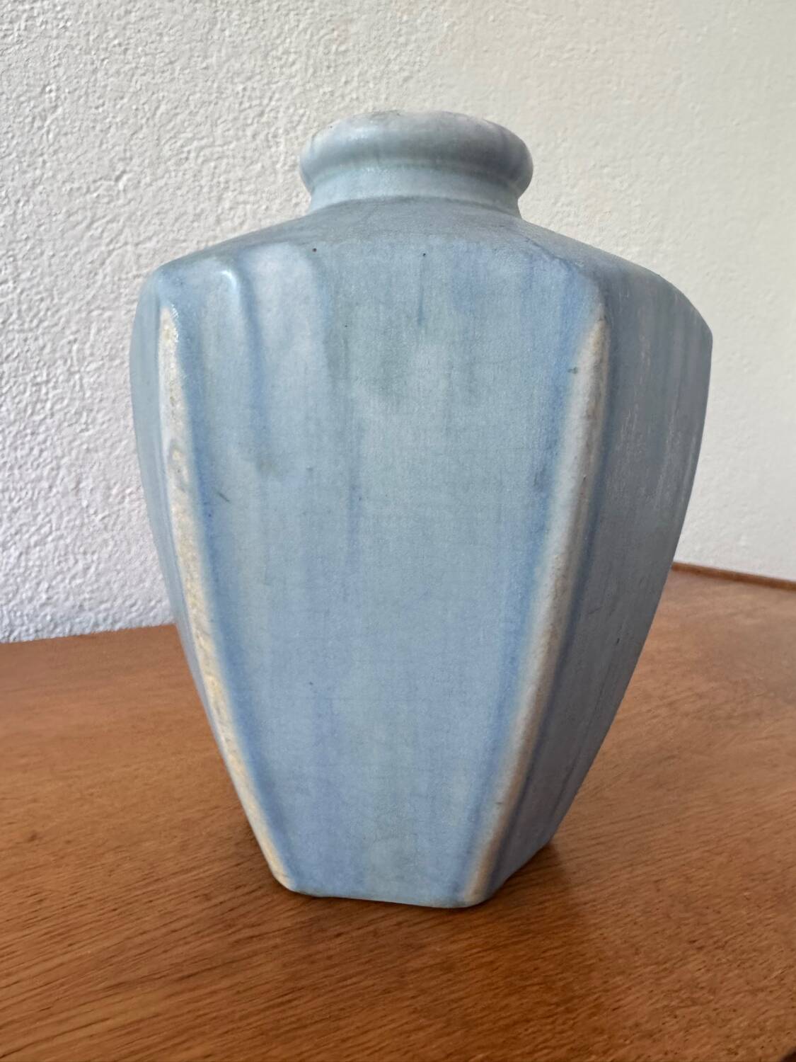 Sky blue ceramic Art Deco vase