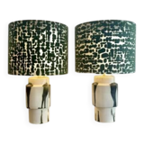 Set of 2 MCM table lamps: Unique recycled pieces made from vases by Ditmar Urbach Keramik – Czech Republic.