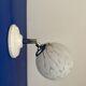 Applique globe vintage en verre de Clichy blanc