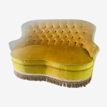 Ochre velvet sofa 19.