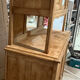 Renovated solid oak sideboard – vintage chic country buffet – glass display