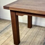 Brutalist solid oak table with 2 extensions from the 1990s.