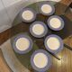 Blue Vichy dessert plates