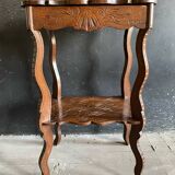 Table d’appoint ancienne bois gravé