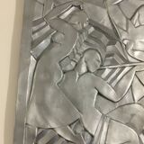 Signed art deco bas relief