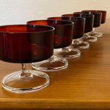 Set of 6 champagne glasses Sweden Ruby