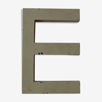 Vintage E sign letter in zinc