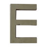 Vintage E sign letter in zinc