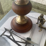 Wood and brass candle holder 1970