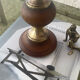 Wood and brass candle holder 1970
