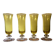 Large transparent yellow champagne flutes