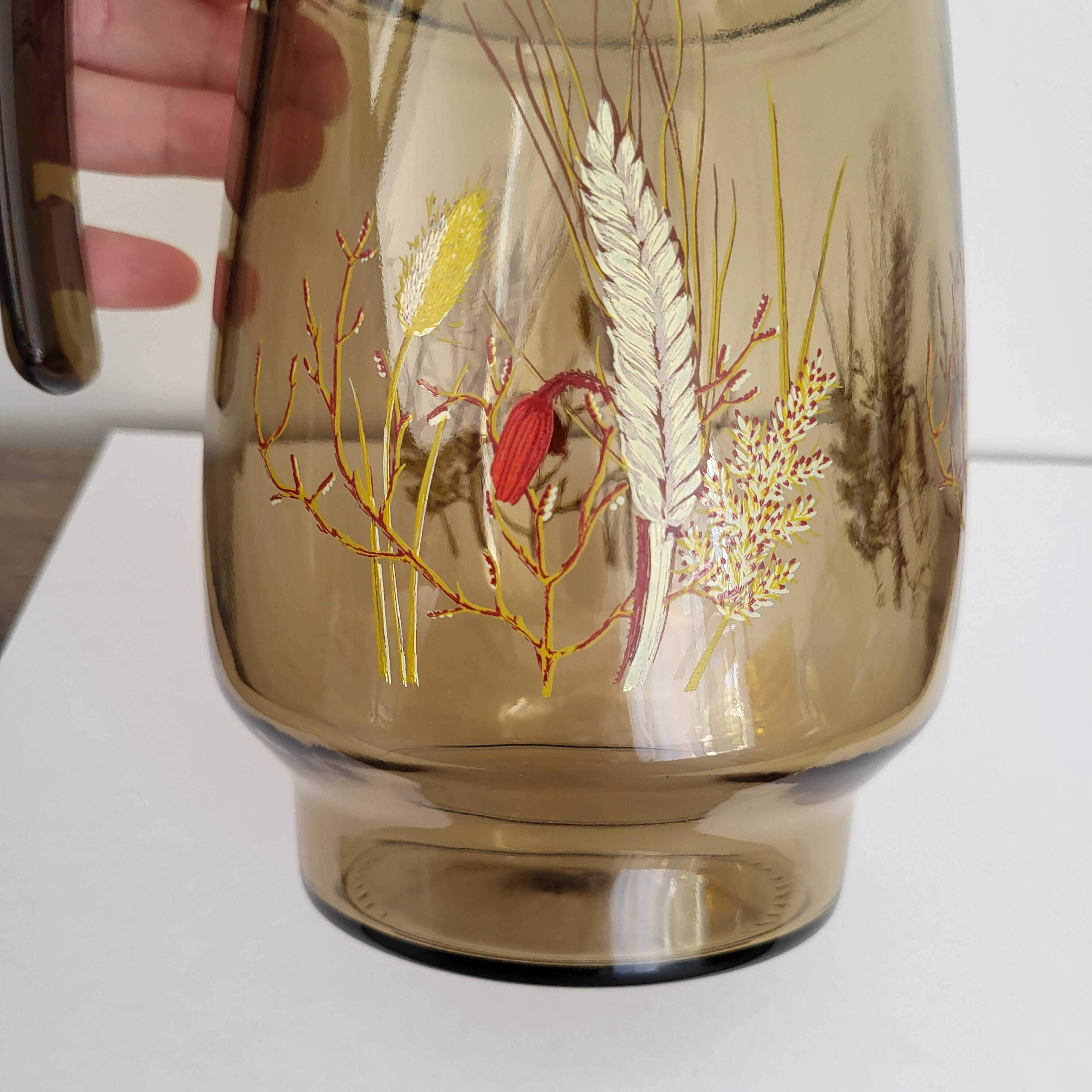 Vintage smoked glass pitcher