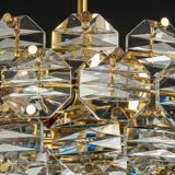 Dazzling chandelier, brass and crystal glass by Kinkeldey, Germany, 1970s.