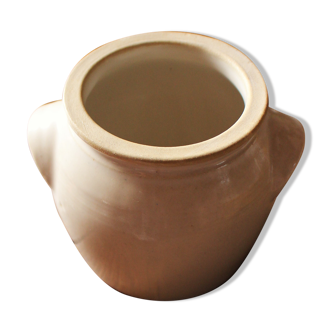 Small Grey glazed Sandstone Pot two handles