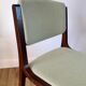 Pair of wooden armchairs and green and ecru fabrics 70s