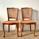 Pair of Louis XV style beech tanned chairs with shell pattern