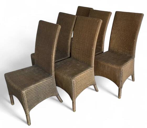 6 chaises Lloyd Loom, XXe siècle